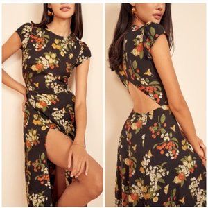 Reformation Gavin Dress Black Floral